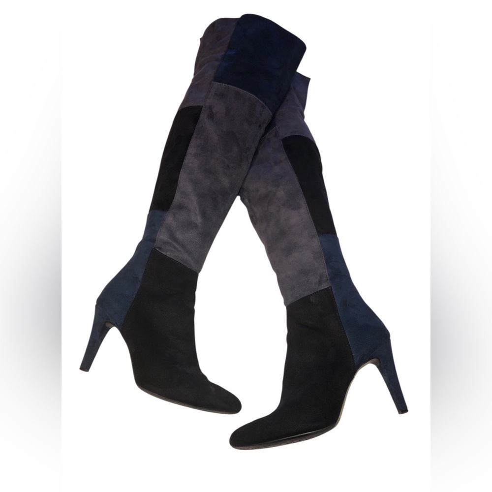 Rialto Women's Over the Knee Boots - Black and Blue - Picture 1 of 15